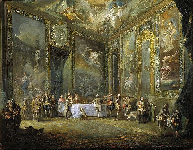 Luis Paret y alcazar Carlos III comiendo ante su corte oil painting picture